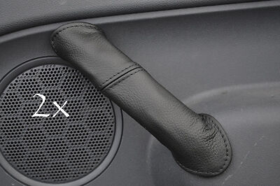 FITS TRANSIT CONNECT 2X black stitch LEATHER DOOR HANDLE COVERS CUSTOM NEW