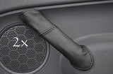 FITS TRANSIT CONNECT 2X black stitch LEATHER DOOR HANDLE COVERS CUSTOM NEW