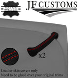 RED STITCH LEATHER 2X REAR DOOR HANDLE TRIM COVER FOR ROVER 45 MG ZS 99-05 JF1