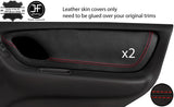 RED STITCH 2X REAR DOOR CARD TRIM LEATHER COVERS FITS MAZDA TRIBUTE 01-07