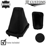 BLACK STITCH LEATHER DSG AUTO AUTOMATIC GEAR GAITER + FRAME FOR VW POLO 17-21