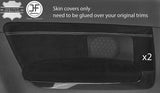WHITE STITCH 2X REAR DOOR CARD TRIM SUEDE COVER FOR AUDI A3 8P 04-12 3 DOOR