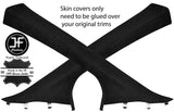 BLACK STITCHING 2X A PILLAR REAL SUEDE COVERS FITS FORD FOCUS 2011-2015