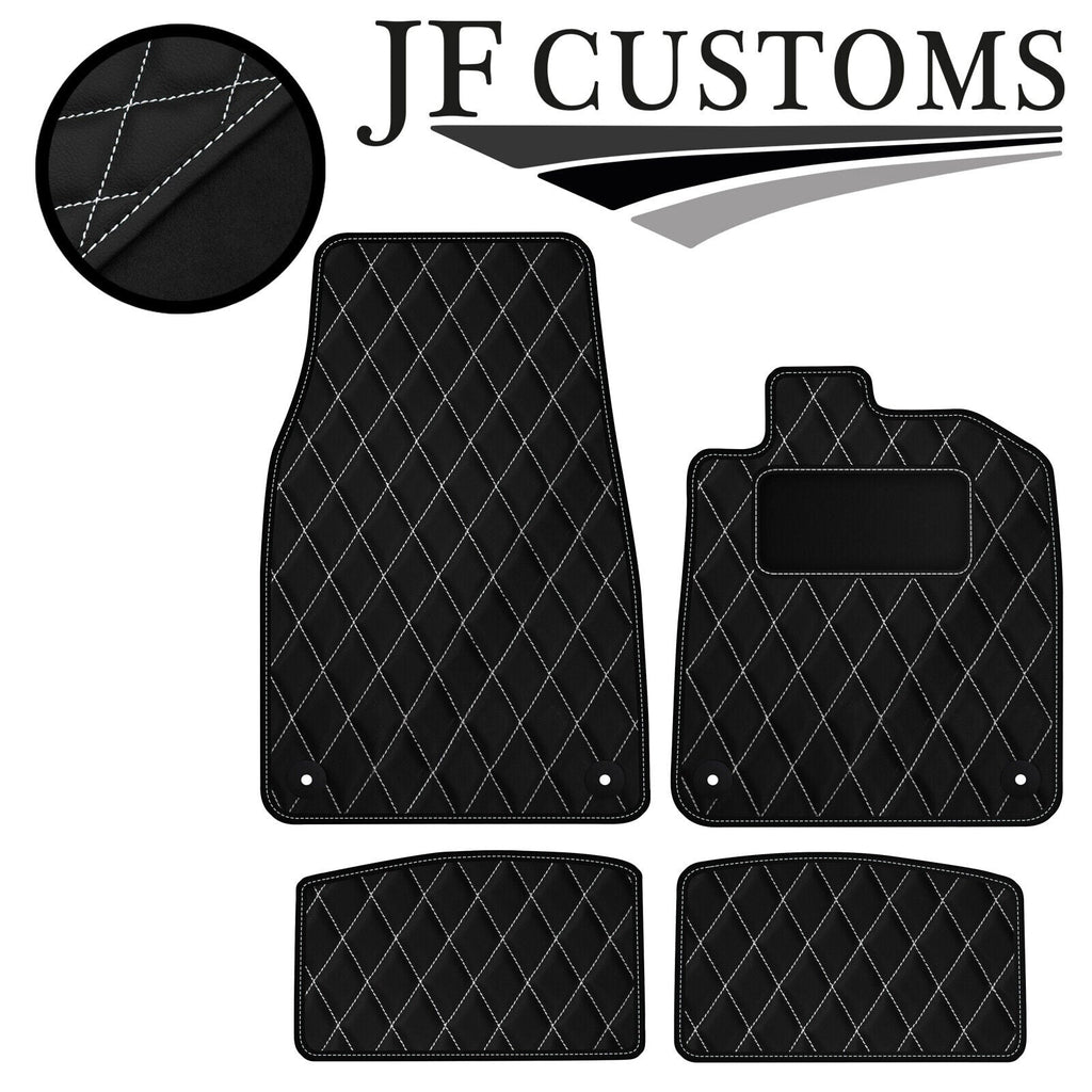 WHITE DIAMOND STITCH VINYL 4XTAILORED FLOOR CARPET FOR PORSCHE TAYCAN 19-21 JF1