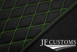 GREEN DIAMOND STITCH VINYL 2X TAILORED FLOOR MAT CARPETS FOR LOTUS ELISE S1