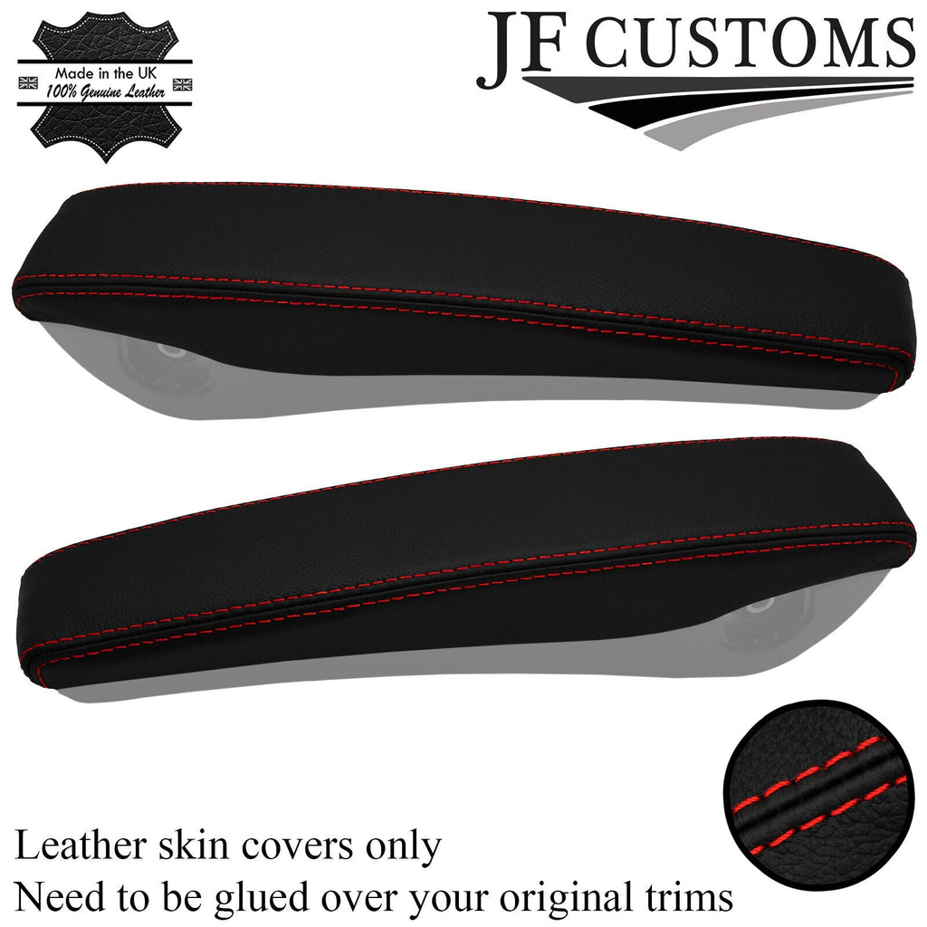 RED STITCH LEATHER 2X ARMREST LID COVER FOR MERCEDES VITO VIANO W447 14-21