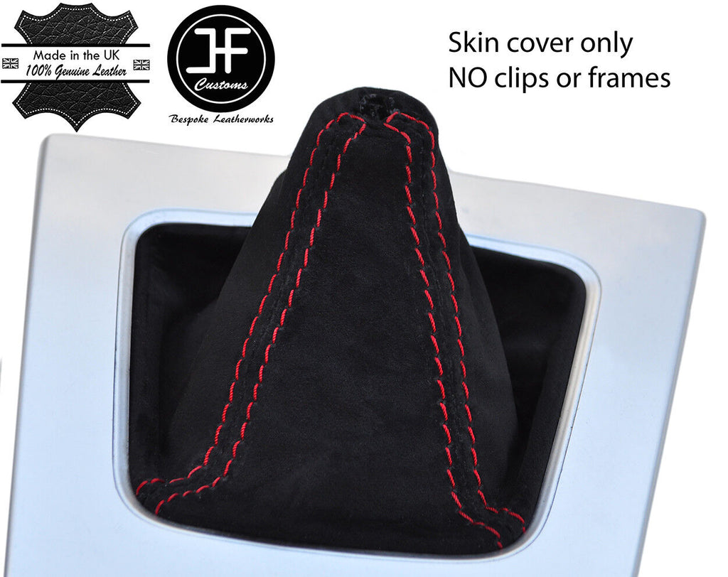 RED STITCHING REAL SUEDE MANUAL GEAR GAITER FITS MAZDA 5 2005-2010 CUSTOM NEW