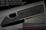 RED STITCH 2X FRONT DOOR CARD TRIM SKIN COVERS FITS TOYOTA HILUX 2005-2014