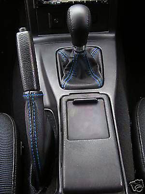 BLUE STITCH FITS MAZDA MX5 MIATA MK2 2001-2005 GEAR SHIFT BOOT HANDBRAKE GATOR