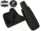 YELLOW STITCH FOR BMW 1 SERIES E81 E82 E87 E88 07-12 LEATHER GEAR HANDBRAKE SET