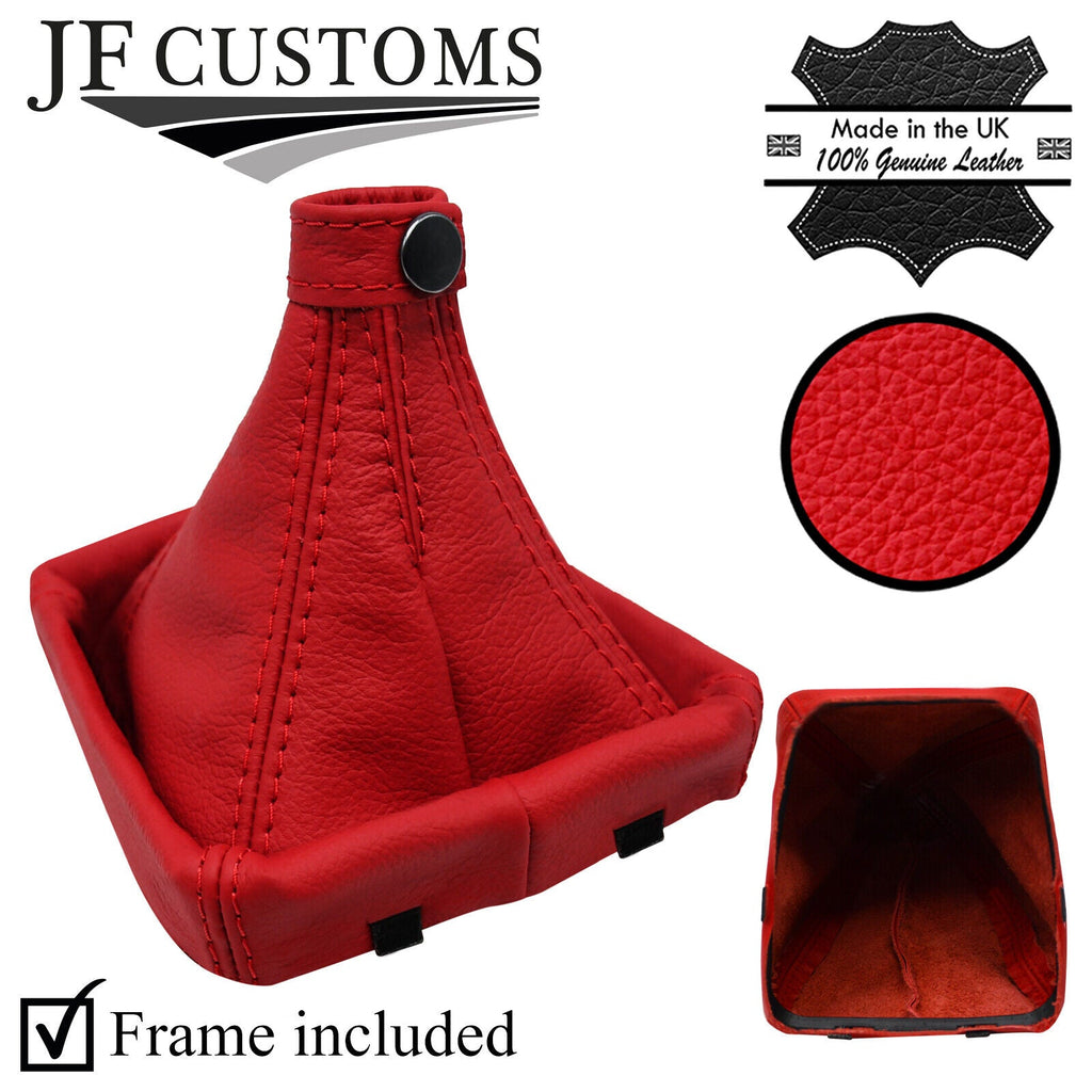RED ITALIAN LEATHER GEAR GAITER + PLASTIC FRAME FITS ALFA ROMEO 164 88-97