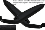 BLACK STITCH 2X FRONT DOOR HANDLE ARMREST COVERS FITS AUDI A3 8P S3 04-12 5DR