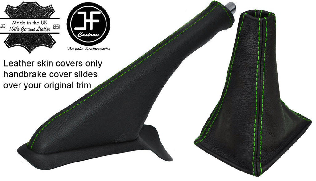 GREEN STITCH TOP GRAIN LEATHER GEAR & HANDBRAKE GAITER FITS MG ZR 2001-2003