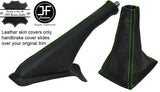 GREEN STITCH TOP GRAIN LEATHER GEAR & HANDBRAKE GAITER FITS MG ZR 2001-2003