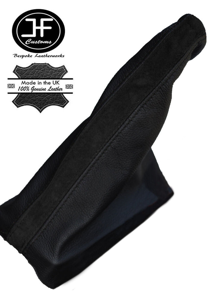 BLACK LEATHER BLACK SUEDE HANDBRAKE GAITER FITS VAUXHALL CORSA D HATCHBACK 06-14