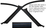 BLUE STITCH WINDSCREEN A PILLAR LEATHER COVERS FITS TOYOTA SUPRA MK4 93-02