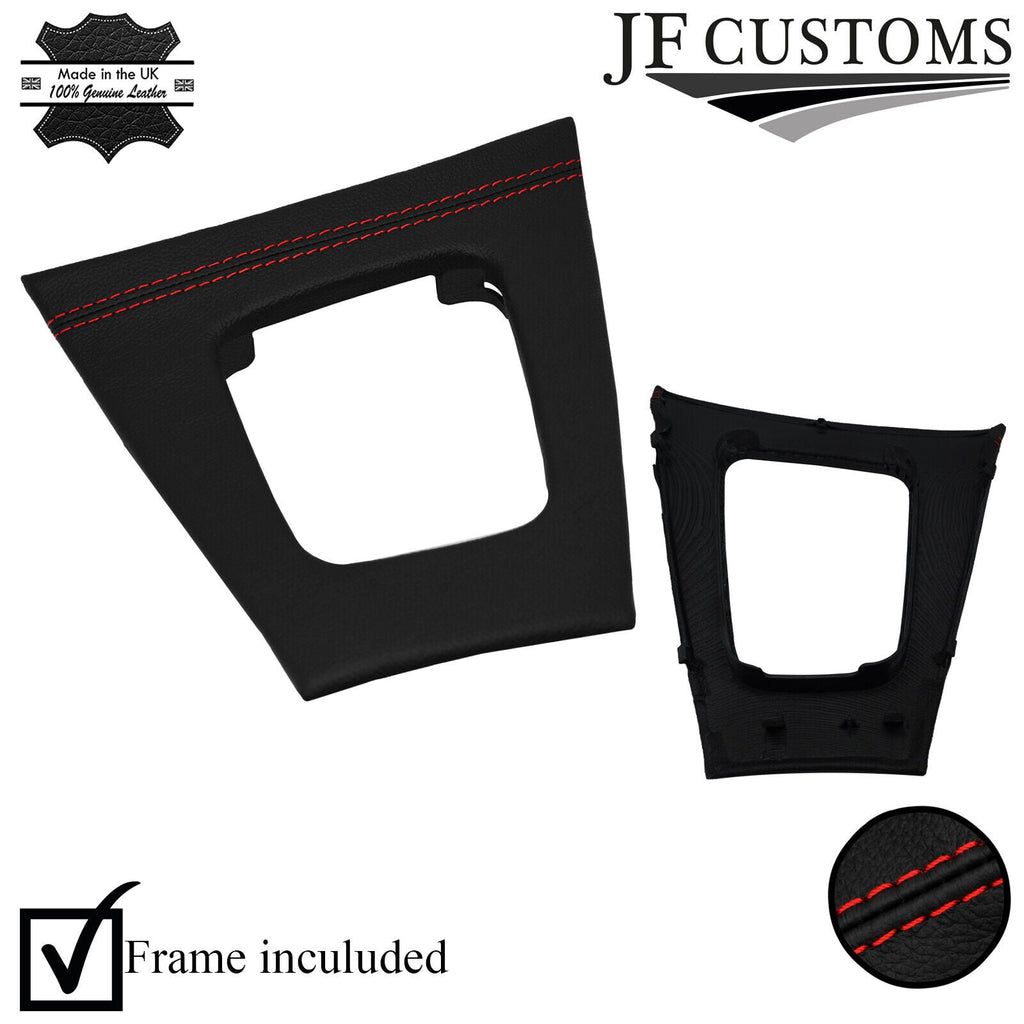 RED STITCH LEATHER GEAR SURROUND COVER + FRAME FITS VOLVO V70 S60 01-07