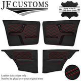 RED DIAMOND STITCH LEATHER 4X DOOR CARD COVERS FITS BMW E30 COUPE STYLE 3