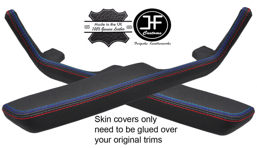 TRI STITCHING 2X FRONT DOOR HANDLE ARMREST TRIM LEATHER COVERS FITS BMW E9 68-75