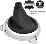 BLACK STITCHING TOP GRAIN LEATHER MANUAL GEAR GAITER FITS HONDA JAZZ 2002-2008