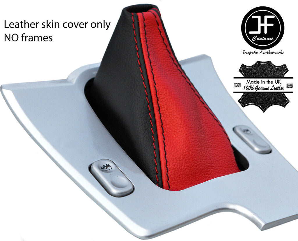 BLACK & RED TOP GRAIN LEATHER GEAR GAITER FOR CHRYSLER CROSSFIRE 2003-2008