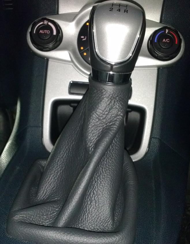 FITS FORD FIESTA MK7 GEAR GAITER 2008-2011 BLACK DOUBLE STITCH CUSTOM NEW