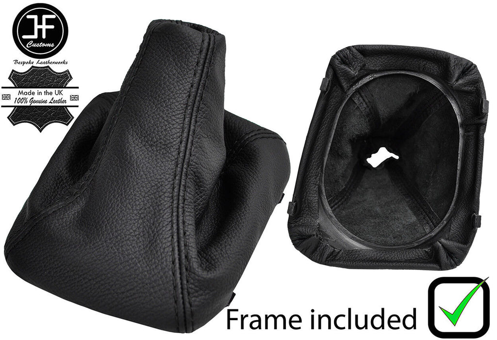 BLACK  STITCH LEATHER GEAR GAITER+PLASTIC FRAME FOR MITSUBISHI GTO 3000GT 89-01