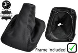 BLACK  STITCH LEATHER GEAR GAITER+PLASTIC FRAME FOR MITSUBISHI GTO 3000GT 89-01