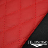 FOR CHEVROLET CAMARO 16-20 RED LEATHER CROSS STITCH 2X SUN VISOR COVERS DSG2