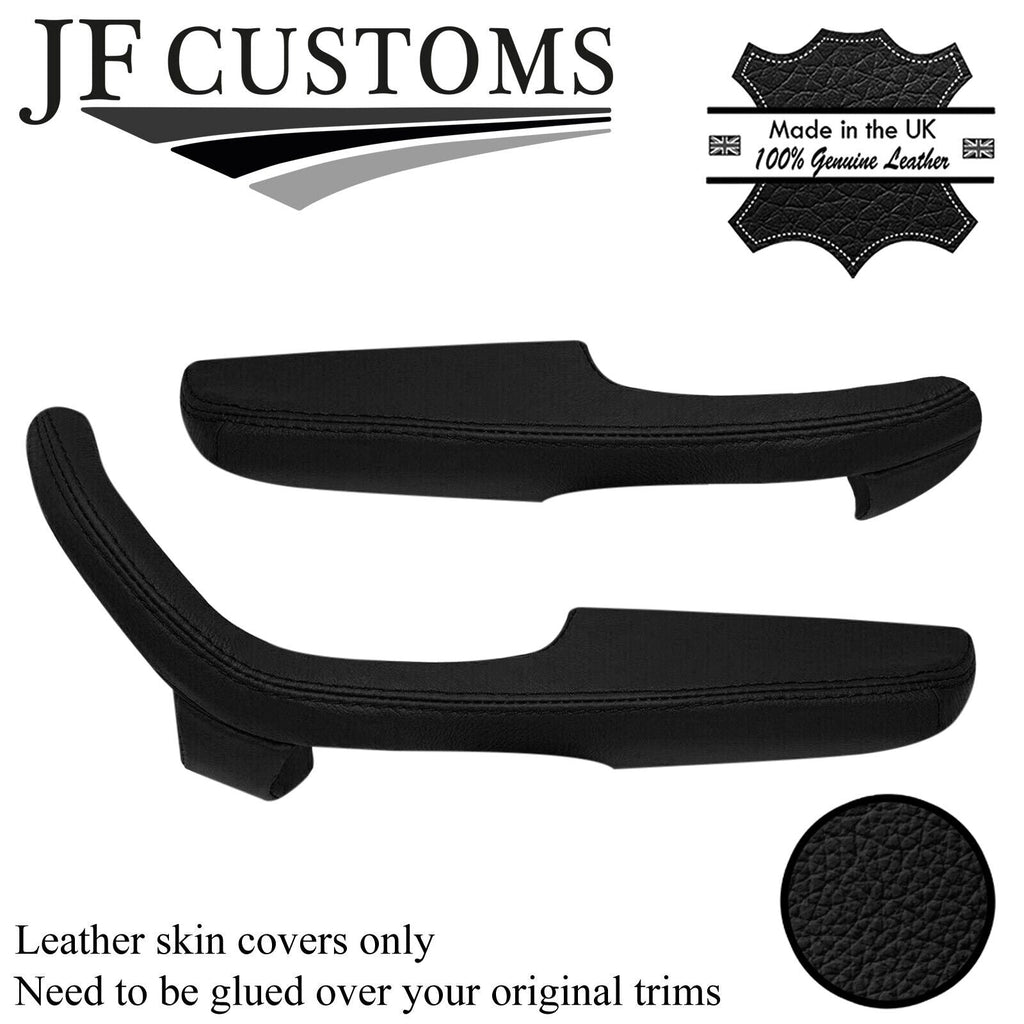 BLACK LEATHER 2X DOOR HANDLE ARMREST COVER FOR BMW 2002 E10 TI TII TURBO