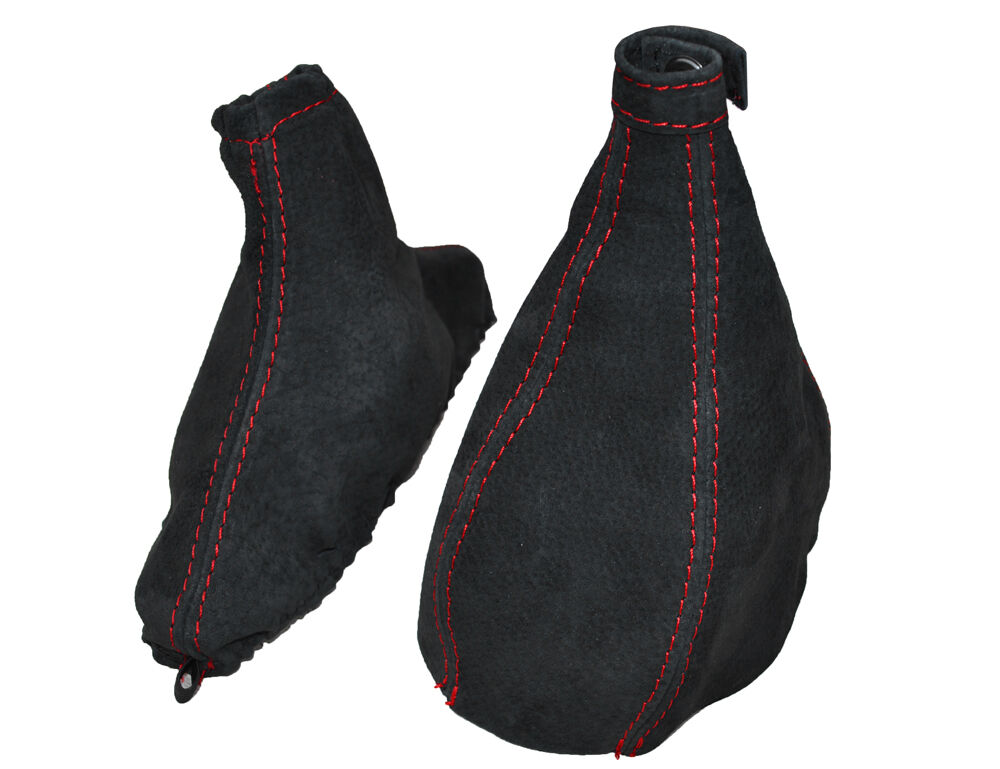 RED STITCHING FITS ALFA ROMEO MITO SUEDE GEAR HANDBRAKE GAITER  2008-2013