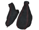 RED STITCHING FITS ALFA ROMEO MITO SUEDE GEAR HANDBRAKE GAITER  2008-2013