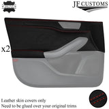 FOR FORD FOCUS MK4 18-20 D RED STITCH LEATHER 2XFULL FRONT DOOR CARD TRIM COVER