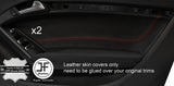 RED STITCH 2X FRONT DOOR CARD TRIM LEATHER COVERS FOR AUDI A5 CABRIO 09-16
