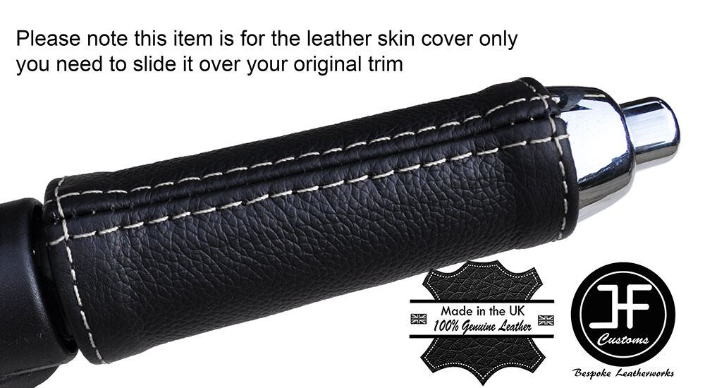 WHITE STITCH HANDBRAKE HANDLE LEATHER COVER FITS BMW MINI COOPER F55 F56 14-16