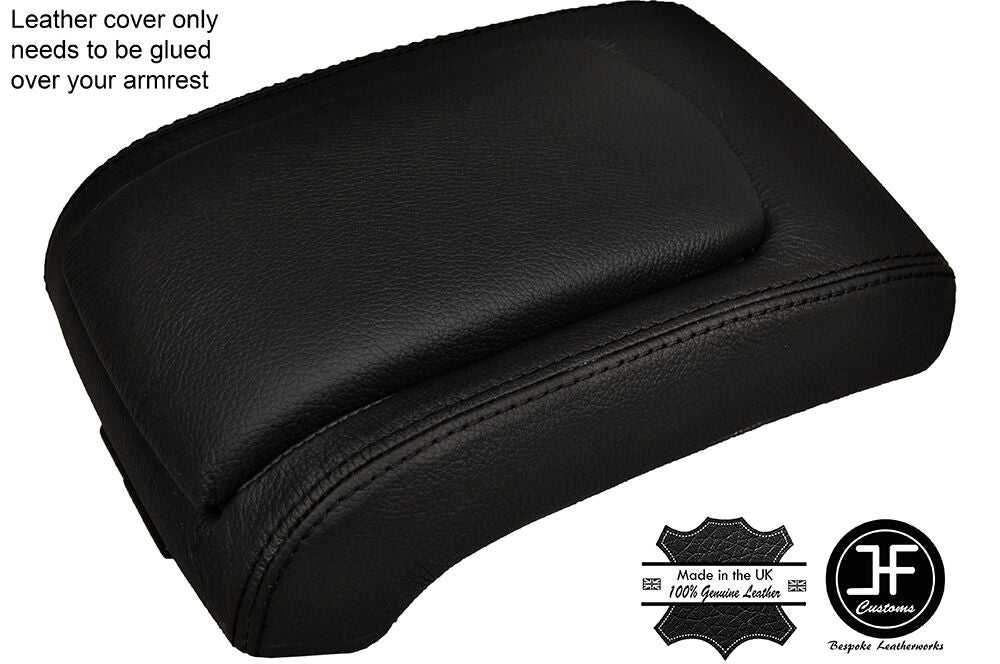 BLACK STITCHING ARMREST LID LEATHER COVER FITS SSANGYONG REXTON 2002-2013