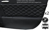 BLACK DIAMOND STITCH 2X DOOR CARD TRIM LEATHER COVERS FITS MAZDA MX5 MK3 05-14