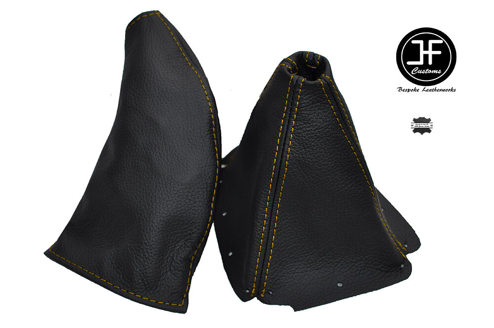 YELLOW STITCH LEATHER GEAR GAITER & HANDBRAKE GAITER FITS MAZDA MX5 MK2 98-05 NB