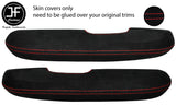 RED STITCH 2X DOOR HANDLE ARMREST SUEDE COVERS FITS FORD MUSTANG 1967-1968