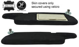BLACK STITCH 2X SUN VISORS LUXE SUEDE COVERS FITS TOYOTA CELICA SUPRA 1982-1985