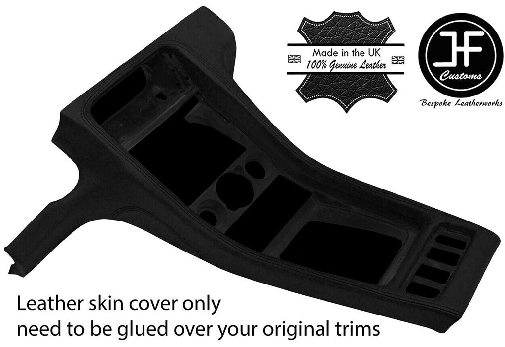 BLACK REAL LEATHER CENTRE CONSOLE COVER FITS PORSCHE 928 1990-1995 STYLE 3