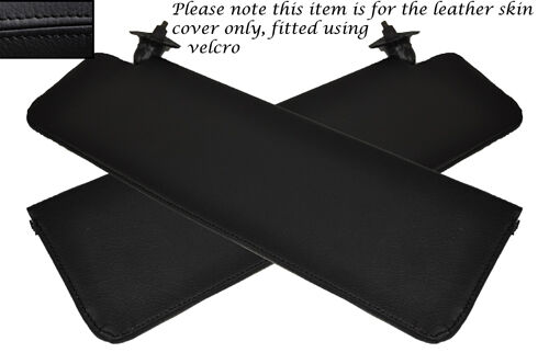 BLACK STITCHING FITS TRIUMPH MAYFLOWER 2X SUN VISORS LEATHER SKIN COVERS ONLY