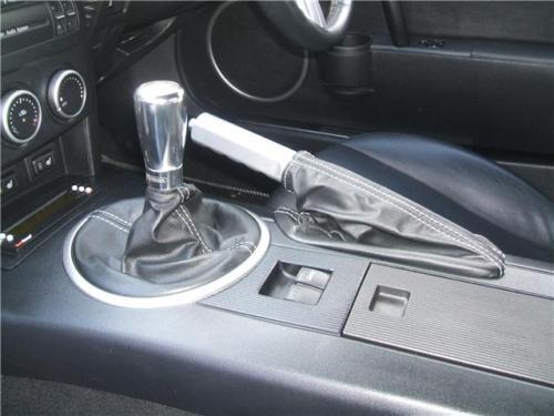 FITS MAZDA MX5 MK3 LEATHER REAL 2XGAITERS SILVER ST 2005+ CUSTOM NEW MADE IN UK