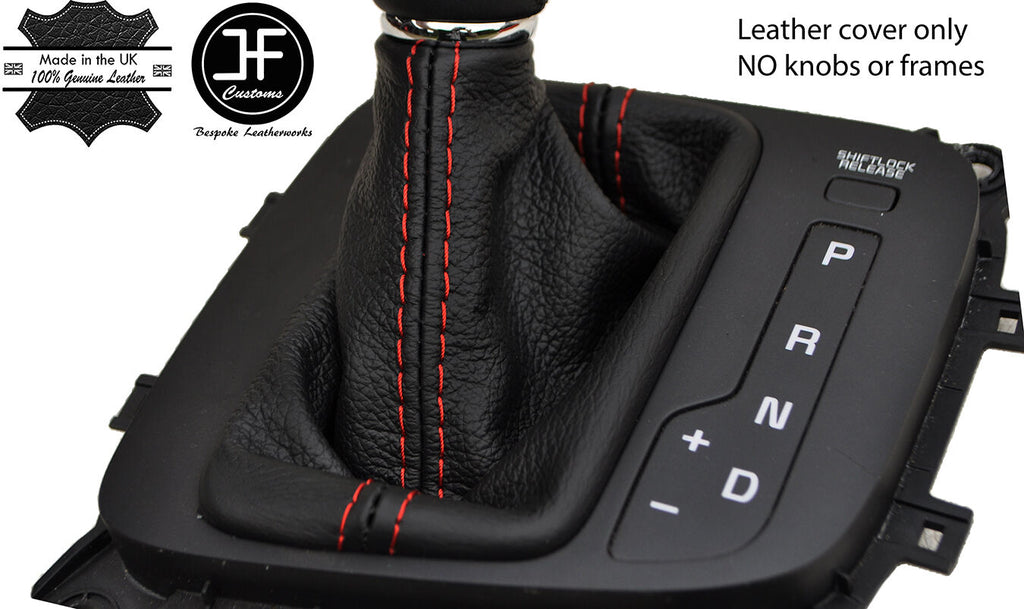 RED STITCH AUTO AUTOMATIC LEATHER GEAR GAITER FITS KIA CEE'D CEED 2013-2017