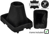 BLACK STITCH AUTOMATIC DSG LEATHER GEAR GAITER+ PLASTIC FRAME FOR VW POLO 14-17