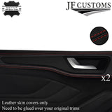 FOR FORD FOCUS MK4 18-20 D RED STITCH 2X LEATHER FRONT DOOR CARD TRIM COVER