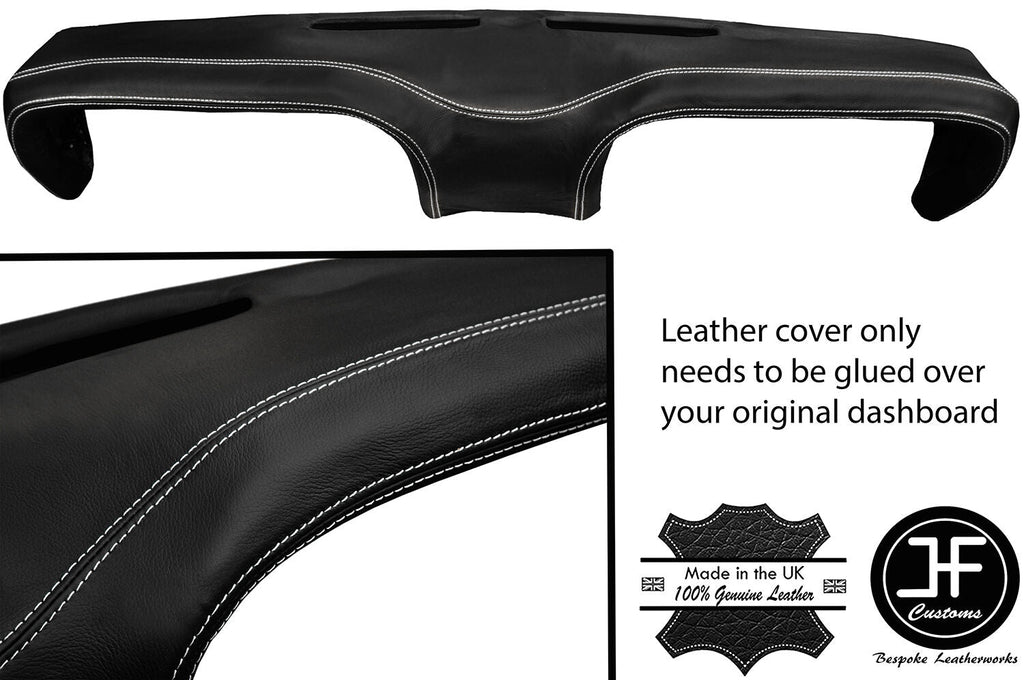 WHITE STITCHING TOP DASH DASHBOARD LEATHER COVER FITS FORD MUSTANG 1969-1970