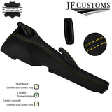 YELLOW STITCH LEATHER GAITER SET+FRAME+CONSOLE TUNNEL COVERS FOR VAUXHALL VX220