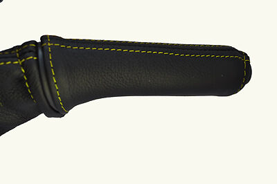 yellow stitch FITS SMART ROADSTER HANDBRAKE LEATHER HANDLE COVER ONLY CUSTOM NEW
