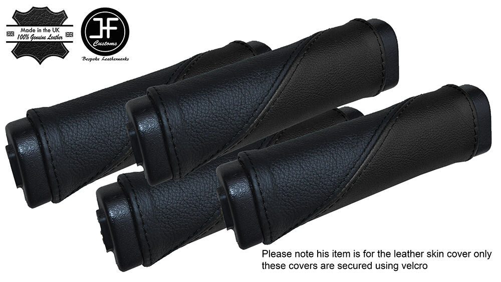 BLACK & BLACK LEATHER TWO TONE 4X DOOR HANDLE COVERS FITS HUMMER H2 03-07